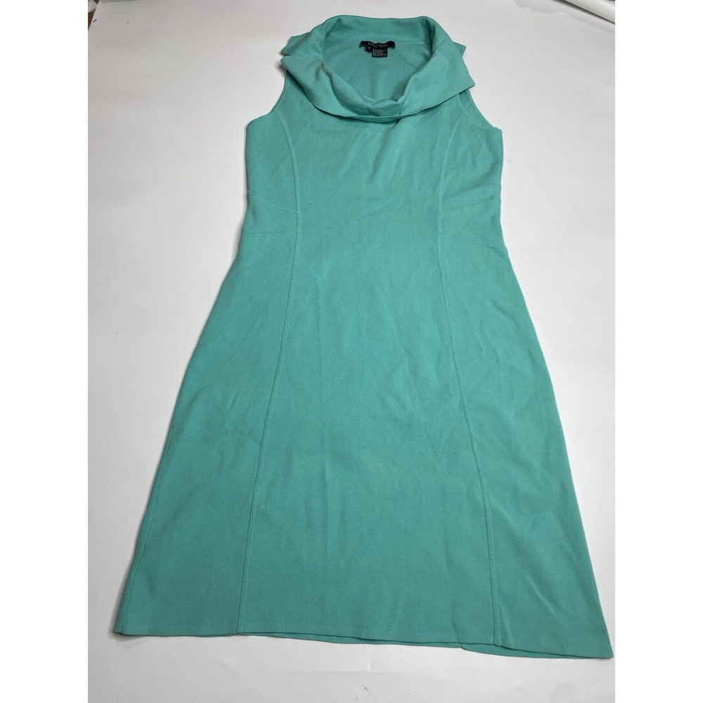 ETCETERA VTG SHORT MINI DRESS BLUE COWL NECK WOMENS SIZE S Y2K CLASSIC 90s